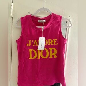 Tank Top in Pink with Yellow Accents